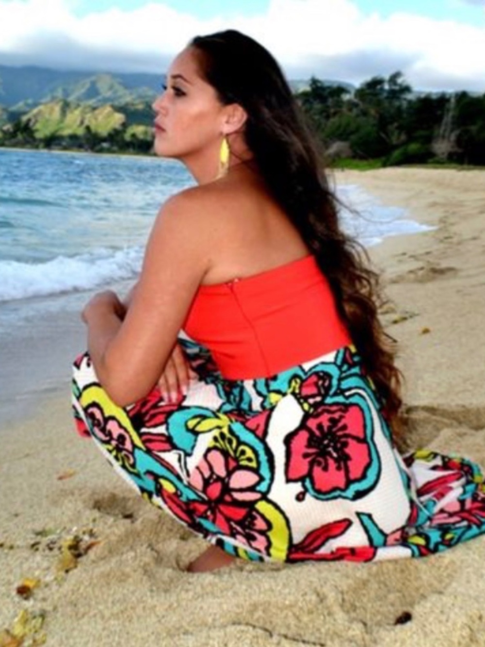 Judith March BNWT  floral vibrant high low flowy dress